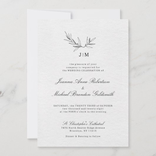 Eenvoudig minimalistisch modern Eucalyptus Olive W Kaart (Voorkant)