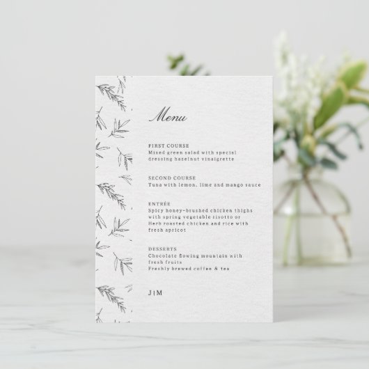 Eenvoudig minimalistisch modern Eucalyptus Olive W Menu (Staand voorkant)