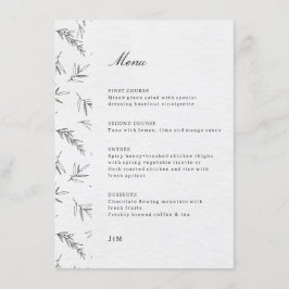 Eenvoudig minimalistisch modern Eucalyptus Olive W Menu