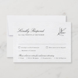 Eenvoudig minimalistisch modern Eucalyptus Olive W RSVP Kaartje