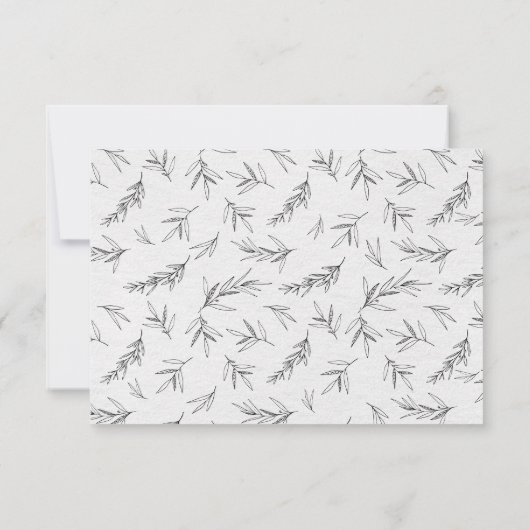 Eenvoudig minimalistisch modern Eucalyptus Olive W RSVP Kaartje (Achterkant)