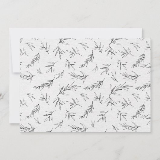 Eenvoudig minimalistisch modern Eucalyptus Olive W Save The Date (Achterkant)