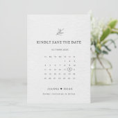 Eenvoudig minimalistisch modern Eucalyptus Olive W Save The Date (Staand voorkant)