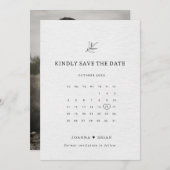 Eenvoudig minimalistisch modern Eucalyptus Olive W Save The Date (Voorkant / Achterkant)