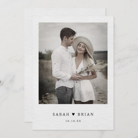 Eenvoudig minimalistisch modern Eucalyptus Olive W Save The Date (Voorkant / Achterkant)