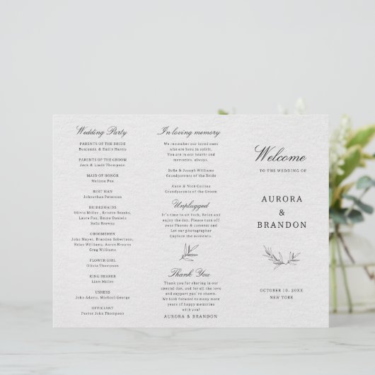 Eenvoudig minimalistisch modern Eucalyptus Wedding (Staand voorkant)