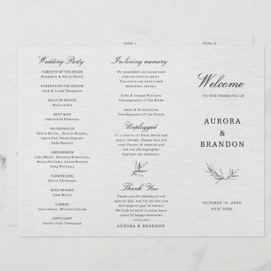 Eenvoudig minimalistisch modern Eucalyptus Wedding (Voorkant / Achterkant)