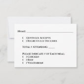 Eenvoudig minimalistisch modern fotohuwelijk RSVP kaartje (Achterkant)