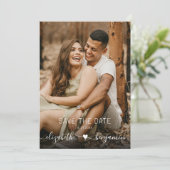 Eenvoudig minimalistisch modern fotohuwelijk save the date (Staand voorkant)