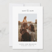 Eenvoudig minimalistisch modern fotoscript Bourgun Save The Date (Voorkant)