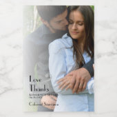 Eenvoudig minimalistisch modern fotoweddenschap wijn etiket (Enkel label)