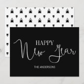 Eenvoudig Minimalistisch Modern Gelukkig Nieuwjaar Feestdagenkaart (Voorkant / Achterkant)
