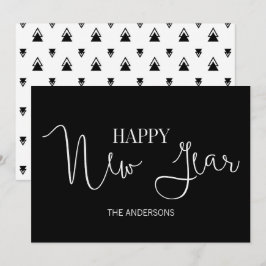 Eenvoudig Minimalistisch Modern Gelukkig Nieuwjaar Feestdagenkaart