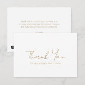 Eenvoudig minimalistisch, modern Gold Business Bedankkaart (Voorkant / Achterkant)