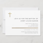 Eenvoudig minimalistisch, modern Gold Cross-Baptis Kaart (Voorkant)