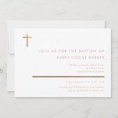 Eenvoudig minimalistisch, modern Gold Cross-Baptis Kaart (Voorkant)