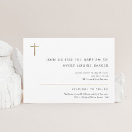 Eenvoudig minimalistisch, modern Gold Cross-Baptis Kaart