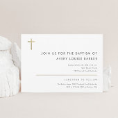 Eenvoudig minimalistisch, modern Gold Cross-Baptis Kaart