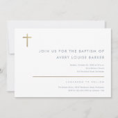 Eenvoudig minimalistisch, modern Gold Cross-Baptis Kaart (Voorkant)