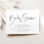Eenvoudig minimalistisch modern, handgeschreven Ba Kaart<br><div class="desc">Deze eenvoudige en elegante uitnodiging van het baby shower kenmerkt handgeschreven gestileerd manuscript met de gebeurtenisdetails hieronder.</div>