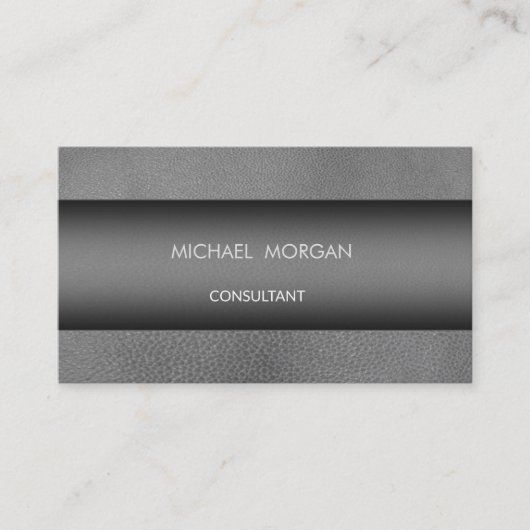 Eenvoudig minimalistisch modern, leder uitzien visitekaartje (Voorkant)