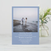 Eenvoudig minimalistisch modern lichtblauw fotohuw kaart (Staand voorkant)