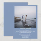 Eenvoudig minimalistisch modern lichtblauw fotohuw kaart (Voorkant / Achterkant)