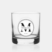 Eenvoudig minimalistisch modern monogram en famili whisky glas (Achterkant)