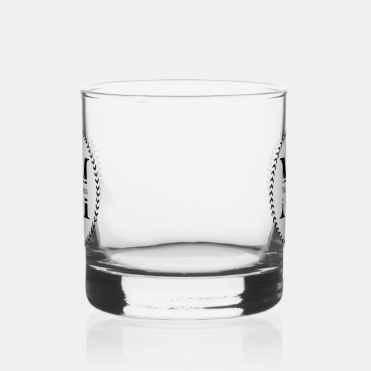 Eenvoudig minimalistisch modern monogram en famili whisky glas (Rechts)