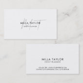 Eenvoudig minimalistisch modern monogram Feminine Visitekaartje (Voorkant / Achterkant)