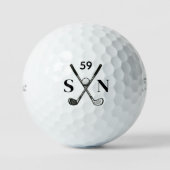 Eenvoudig Minimalistisch Modern Monogram Golfballen (Voorkant)