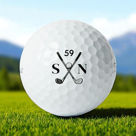 Eenvoudig Minimalistisch Modern Monogram Golfballen