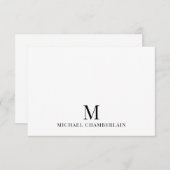 Eenvoudig minimalistisch modern monogram notitiekaartje (Voorkant / Achterkant)