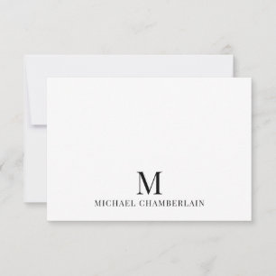 Eenvoudig minimalistisch modern monogram notitiekaartje