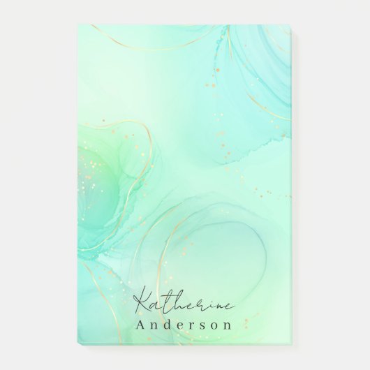 Eenvoudig minimalistisch modern monogram post-it® notes (Voorkant)