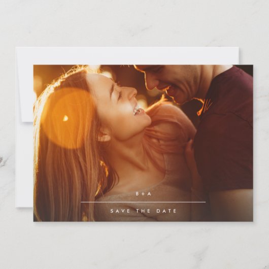 Eenvoudig MINIMALISTISCH Modern Monogram Save The Date (Voorkant)