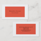 Eenvoudig minimalistisch modern Oranje rood met el Visitekaartje (Voorkant / Achterkant)