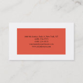 Eenvoudig minimalistisch modern Oranje rood met el Visitekaartje (Achterkant)