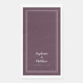 Eenvoudig minimalistisch modern Paars huwelijk Servet (Voorkant)
