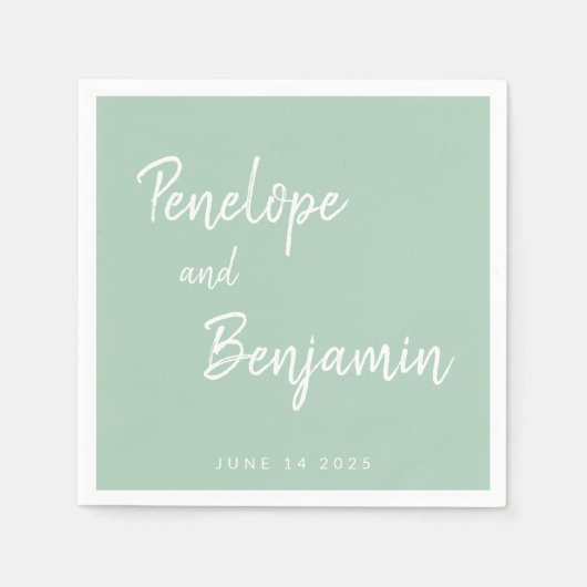 Eenvoudig minimalistisch modern Pistachio Green We Servet (Voorkant)