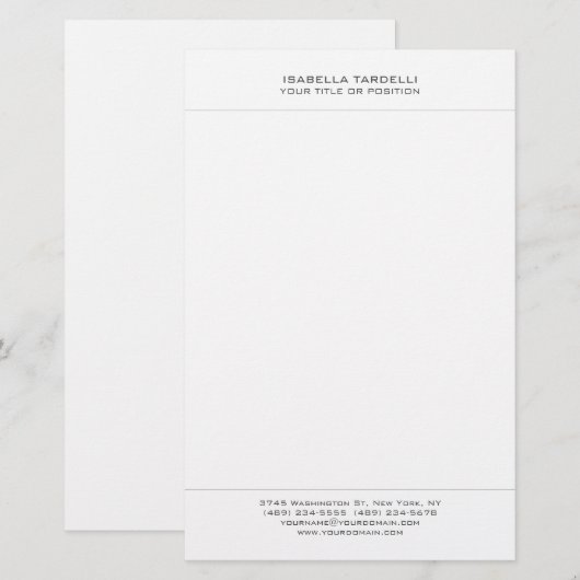 Eenvoudig Minimalistisch Modern Professioneel Briefpapier (Voorkant / Achterkant)