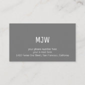 Eenvoudig minimalistisch modern professioneel info visitekaartje (Achterkant)