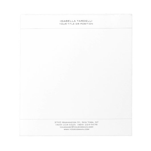 Eenvoudig Minimalistisch Modern Professioneel Notitieblok (Voorkant)