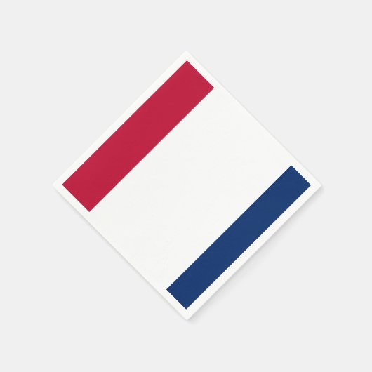 Eenvoudig minimalistisch modern rood wit blauw servet (Hoek)
