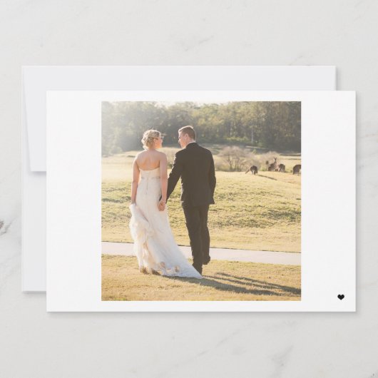 Eenvoudig minimalistisch modern script 2 foto's br bedankkaart (Achterkant)