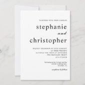 Eenvoudig minimalistisch modern script bruiloft zw kaart (Voorkant)