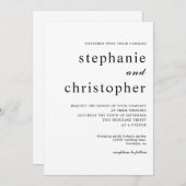 Eenvoudig minimalistisch modern script bruiloft zw kaart (Voorkant / Achterkant)