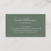 Eenvoudig minimalistisch modern script, groen visitekaartje (Achterkant)