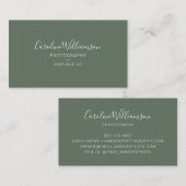 Eenvoudig minimalistisch modern script, groen visitekaartje (Voorkant / Achterkant)