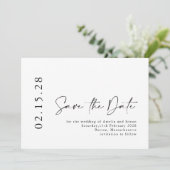 Eenvoudig minimalistisch modern script lettertype  save the date (Staand voorkant)